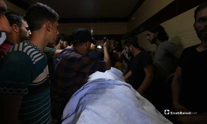 تشييع الناشط الإعلامي عمر الدمشقي في إدلب - 24 من حزيران 2019 (عنب بلدي)