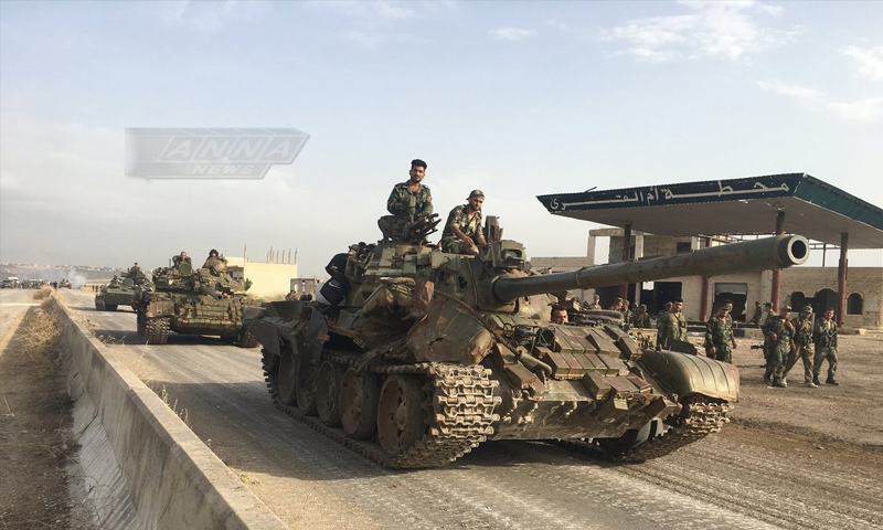 دبابة لقوات الأسد على جبهات ريف حماة الشمالي - 10 من حزيران 2019 (ANNA)
