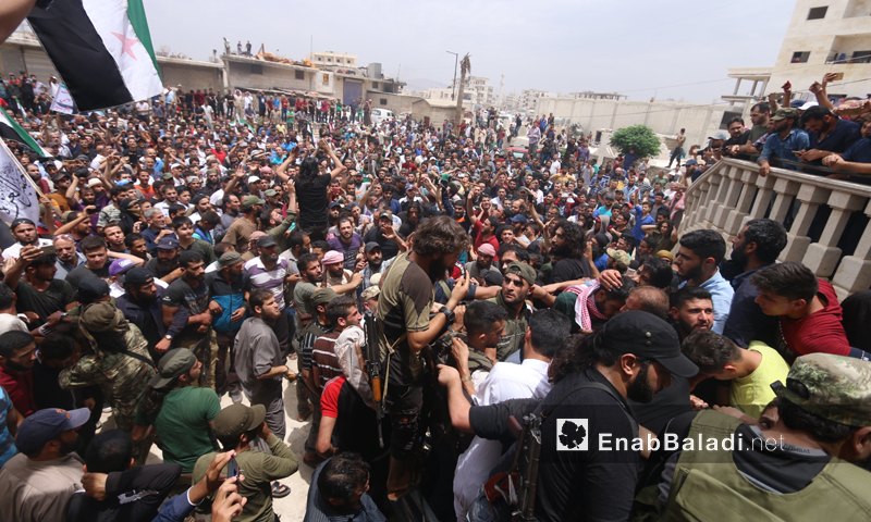 مراسم تشييع عبد الباسط الساروت في بلدة الدانا شمالي محافظة إدلب-9 من حزيران 2019 (عنب بلدي)