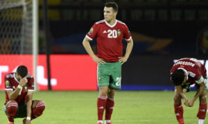 المنتخب المغربي يخسر أمام منتخب بنين في ربع نهائي بطولة الأمم الإفريقية- 5 من تموز 2019 (AFP)

