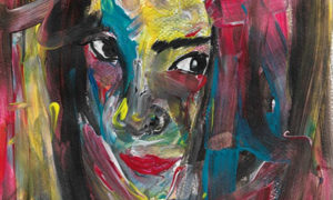 لوحة للفنان الإيزيدي فراس جونو تصور امرأة إيزيدية (حقوق النشر للفنان فراس جونو)