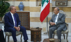 الرئيس اللبناني ميشال عون يستقبل وزير الخارجية التركي في بيروت- 23 آب 2019 (NNA)