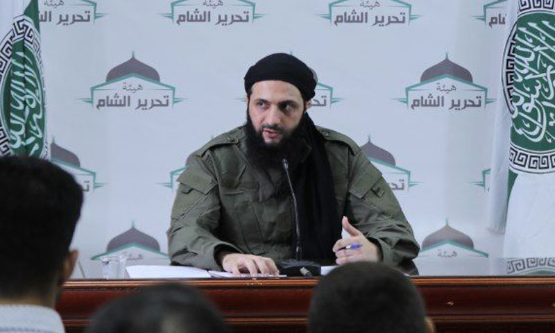 القائد العام لـ”هيئة تحرير الشام”، أبو محمد الجولاني في لقاء صحفي في إدلب - 4 آب 2019 (الاعلامي طاهر العمر)