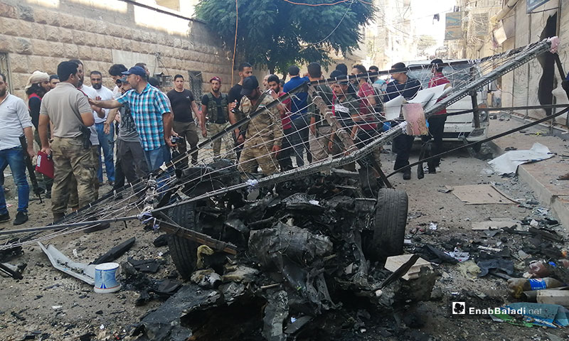 انفجار سيارة مخففة وسط مدينة عفرين بريف حلب - 13 من أيلول 2019 (عنب بلدي)