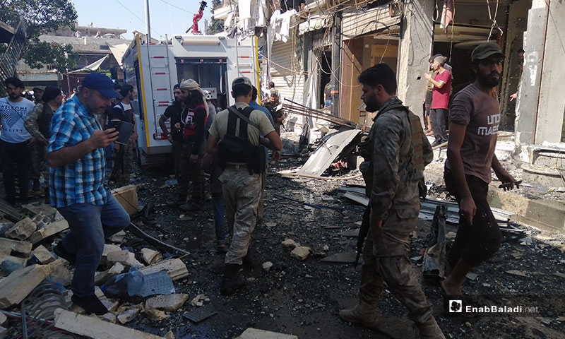انفجار سيارة مخففة وسط مدينة عفرين بريف حلب - 13 من أيلول 2019 (عنب بلدي)