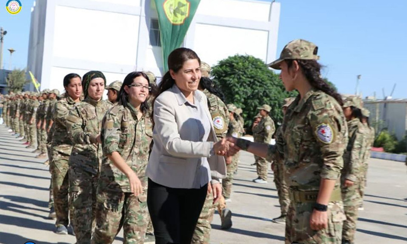 افتتاح أول أكاديمية عسكرية للمرأة شمال وشرق سوريا - 23 من أيلول 2019 (صفحة الإدارة الذاتية عبر فيس بوك)