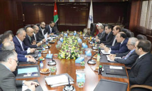 لقاء بين وفد تجارة دمشق وغرفة تجارة عمان في العاصمة الأردنية 14 أيلول 2019 (الوكالة الأردنية بترا)
