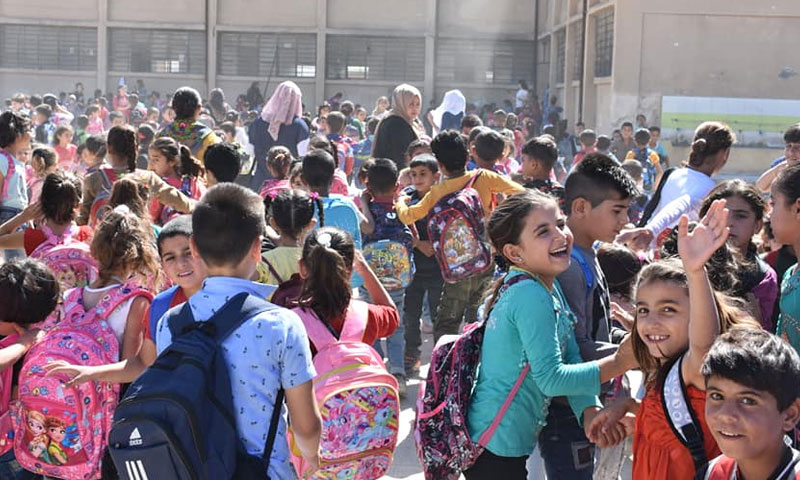 مدرسة في منطقة الجزيرة السورية - 23 أيلول 2019 (هيئة التربية والتعليم في الإدارة الذاتية)