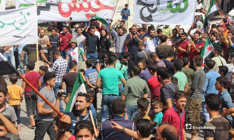 مظاهرات في بنش بريف إدلب في جمعة الثورة جمعتنا ورايتها وحدتنا- 13 من أيلول 2019 (عنب بلدي)