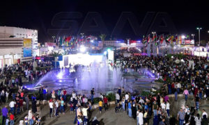 مواطنون يحضرون فعاليات معرض دمشق الدولي -6 من أيلول 2019 (سانا)
