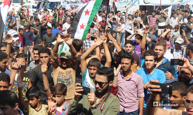 مظاهرات في بنش بريف إدلب في جمعة الثورة جمعتنا ورايتها وحدتنا- 13 من أيلول 2019 (عنب بلدي)