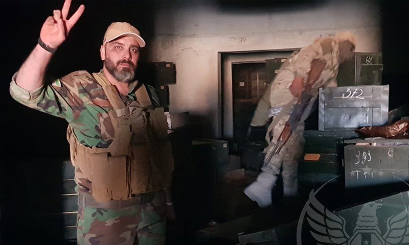 عنصر من الجيش الوطني في أثناء المواجهات التي يشهدها محور رأس العين - 16 من تشرين الأول 2019 (الجيش الوطني)
