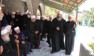 مشايخ الرئاسة الروحية للموحدين المسلمين في السويداء جنوبي سوريا نيسان 2019 (الرئاسة الروحية على فيس بوك)