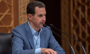 رئيس النظام السوري، بشار الأسد، في ندوة حوارية مع شباب سوريين (رئاسة الجمهورية)