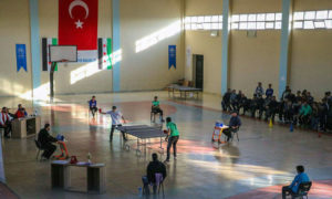 لاعبي كرة طاولة خلال البطولة المقامة في عفرين -19 تشرين الثاني2019- (حساب المجلس المحلي تلجرام)