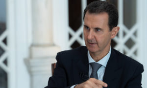 رئيس النظام السوري، بشار الأسد، في مقابلة تلفزيونية (الإخبارية)