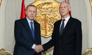 الرئيس التركي، رجب طيب أردوغان والرئيس التونسي، الجديد قيس سعيد (الأناضول)