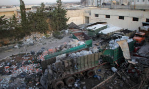 القافلة التي تعرضت لقصف في حلب في 19 أيلول الماضي (AFP)
