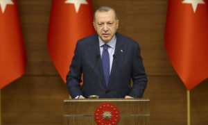 الرئيس التركي، رجب طيب أردوغان خلال كلمته اليوم-12 من كانون الأول،(الأناضول)