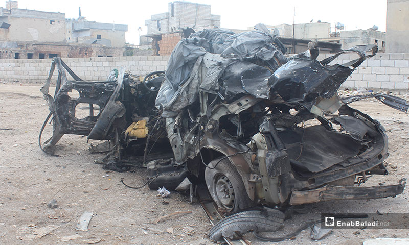 آثار قصف سوق الهال في سراقب بريف إدلب - 2 من كانون الأول 2019 (عنب بلدي)