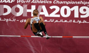 اللاعب السوري مجد الدين غزال في بطولة العالم لألعاب القوى في قطر (AFP)