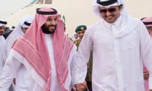 أمير قطر تميم بن حمد وولي العهد السعودي محمد بن سلمان 2016 (العالم)