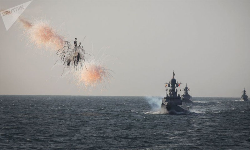 بارجة حربية روسية في البحر المتوسط - 30 آب 2018 (سبوتنيك)