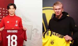 إيرلينج هالانج ومينمانو لاعبا ريد بول سازبورغ ينتقلان إلى بروسيا دورتموند وليفربول (ليفربول ودورتموند تويتر)