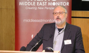 الصحفي السعودي المعارض جمال خاشقجي يتحدث في حدث استضافته ميدل إيست مونيتور في لندن بريطانيا-29 سبتمبر 2018 (رويترز). 