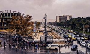 ازحام مروري عند أتستراد بيروت، بالقرب من جسر الرئيس بدمشق - 30 كانون الأول 2019 (عدسة شاب دمشقي)