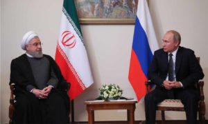 الرئيس الروسي فلاديمير بوتين مع الرئيس الإيراني حسن روحاني في إيران - 1 تشرين الأول 2019 (وكالة الأناضول)