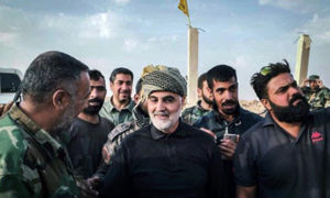 قاسم سليماني خلال زياراته إلى منطقة البوكمال على الحدود السورية العراقية،  ،17 تشرين الثاني 2017 (حركة النجباء) 