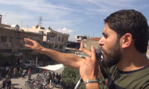 قاسم جاموس من أحد مظاهرات كفرنبل - 3 شباط 2020 (يوتيوب)