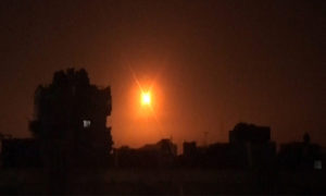 صورة للقصف الإسرائيلي الذي استهدف دمشق-6 من شباط (سانا)