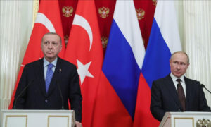  الرئيس التركي رجب طيب اردوغان والروسي فلاديمير بوتين (الأناضول)