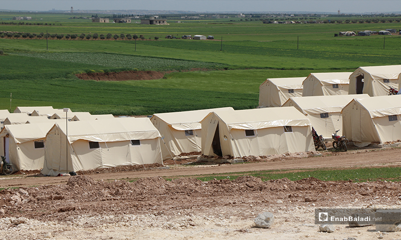 مخيم قرية بحورتة بريف حلب الشمالي- 16 من نيسان (عنب بلدي)
