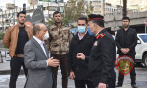 وزير الداخلية محمد الرحمون في جولة تفقدية في دمشق- 3 من نيسان 2020 (وزارة الداخلية فيس بوك)