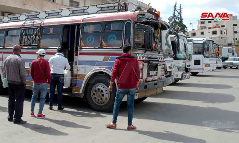 عودة وسائل النقل للعمل بين المحاظفات السورية 10 أيار 2020 (سانا)