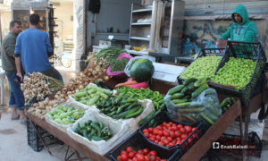 بسطة خضرة في بلدة سرمين بريف إدلب الشرقي- 8 من أيار (عنب بلدي)