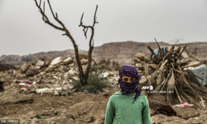بلدة الباغوز بعد عام من خروج تنظيم “الدولة الإسلامية” – 21 من آذار 2020 (AFP)