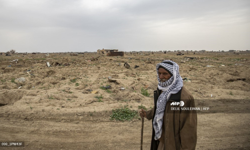 بلدة الباغوز بعد عام من خروج تنظيم “الدولة الإسلامية” – 21 من آذار 2020 (AFP)