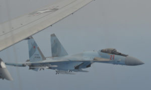 المقاتلة الروسية التي اعترضت طائرة الاستطلاع الأمريكية في المتوسط- 26 من أيار (U.S. 6th Fleet)