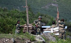 SONMARG, KASHMIR, INDIA-JUNE 16: Indian soldiers erect a military bunker along the Srinagar-Leh National highway on June 16, 2020. During the de-escalation process underway in the Galwan Valley, a violent face-off took place between Indian and Chinese soldiers with casualties. The loss of lives on the Indian side includes an officer and two soldiers. Reportedly 34 Indian soldiers are missing after the face-off between India and China took place in the Galwan valley . Indian authorities didn’t allow journalists to move towards Ladakh for covering the news. ( Faisal Khan - Anadolu Agency )