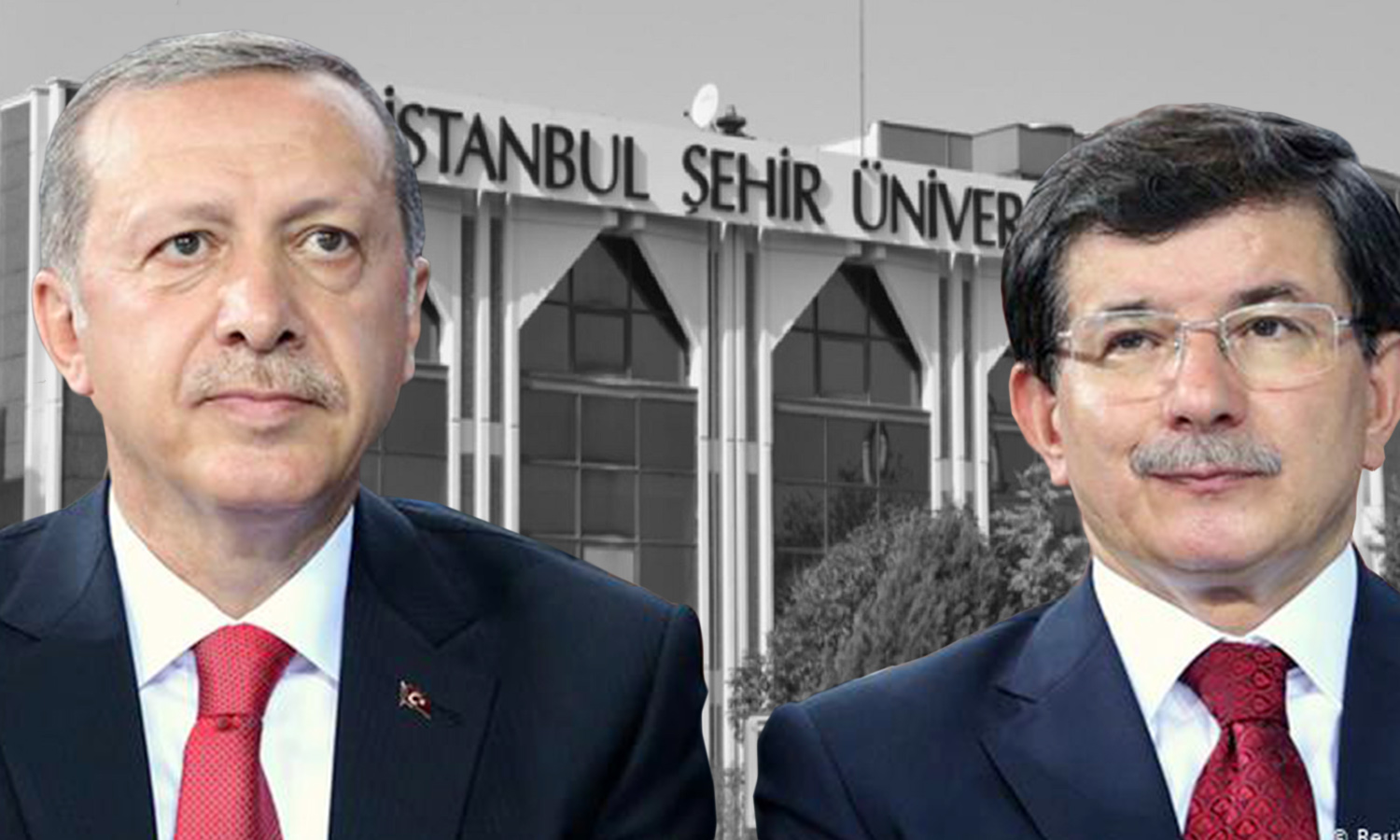 الرئيس التركي رجب طيب أردوغان ورئيس الوزراء التركي السابق أحمد داوود أوغلو (تعديل عنب بلدي)