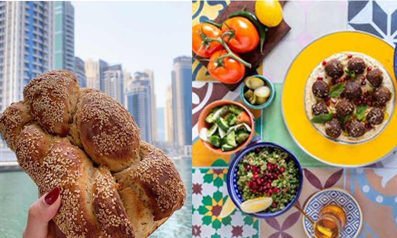 إحدى الصور التي نشرها حساب "إسرائيل بالخليج" خلال إعلانه عن المطعم الإسرائيلي في الإمارات- 4 من حزيران (تعديل عنب بلدي)