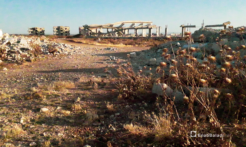 صور تظهر دمار الشركة الليبية شرق بلدة اللجين في درعا - 11 حزيران 2020 (عنب بلدي / درعا)
