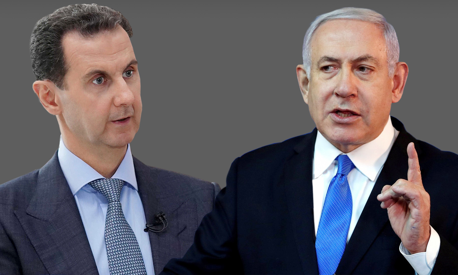 رئيس النظام السوري بشار الأسد ورئيس الوزراء الإسرائيلي بنيامين نتنياهو (تعديل عنب بلدي)