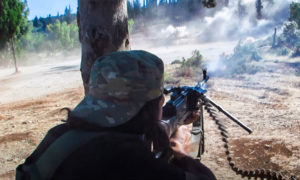 عنصر من تحرير الشام يطلق النار على خلال تدريب رفع مستوى - 16 حزيران 2020 (إباء)