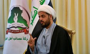 قيس الخزعلي قائد ميليشيا عصائب أهل الحق العراقية (AP)