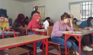 طلاب سوريون يجرون امتحانات الشهادة الثانوية في محافظة الحسكة- 21 من حزيران (سانا)